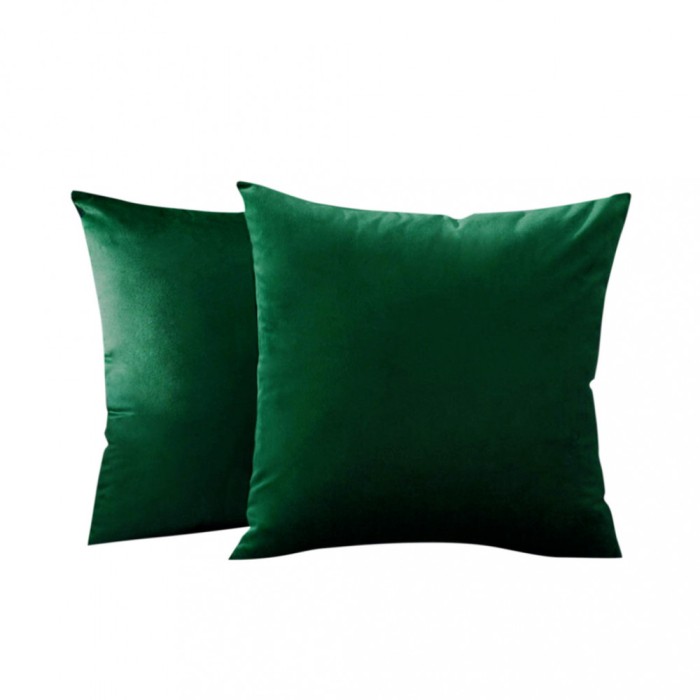 Set 2 huse pernute decorative din catifea cu fermoar, 50x50 cm, Madison, densitate 700 g/ml, Sacramento Green