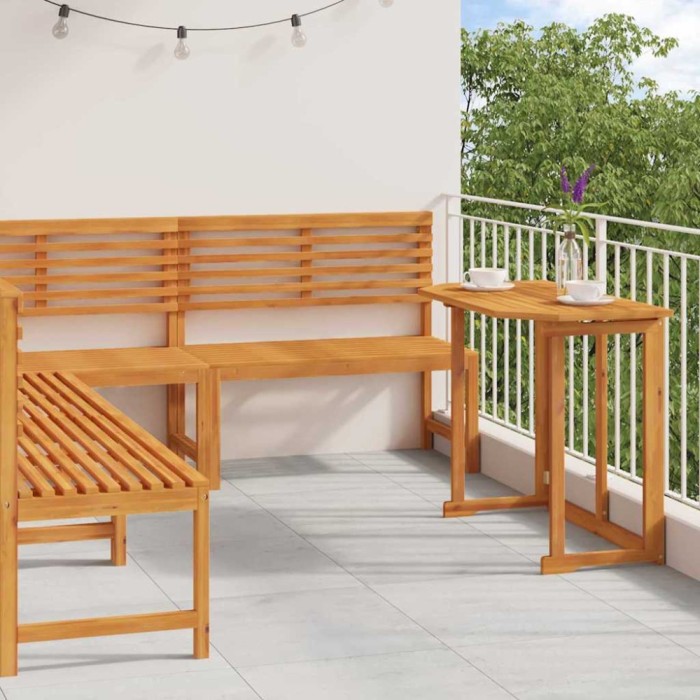 vidaXL Set de Bănci pentru Grădină 4 pcs Maro lemn masiv de acacia 3328693