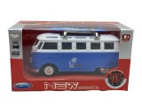 Macheta replica Volkswagen T1 Surf din Metal - albastra Design Retro