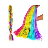 Păr Sintetic Multicolor 60cm Soulima - Carnaval, Petreceri, Cosplay - Extensie Colorată Lungă