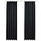 Draperii opace cu carlige, 2 buc., negru, 140 x 175 cm