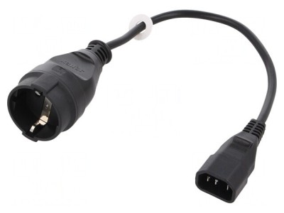Cablu Alimentare 3x1mm2 0.3m Priză CEE 7/3 la IEC C14 foto