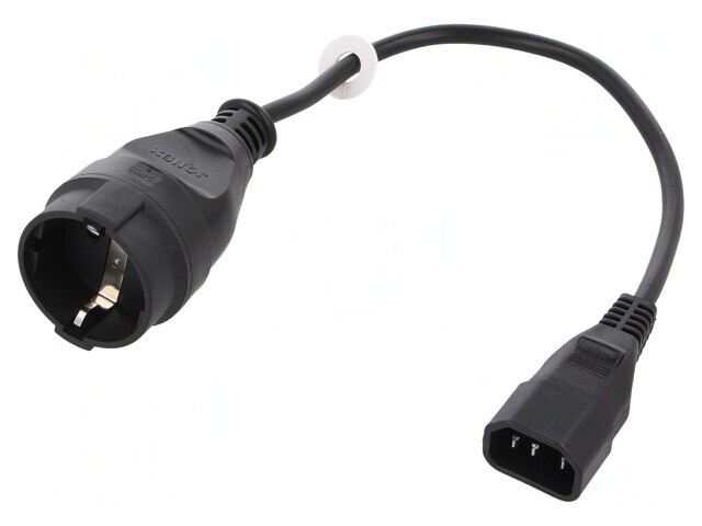 Cablu Alimentare 3x1mm2 0.3m Priză CEE 7/3 la IEC C14