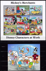 DB Disney St. Vincent Prietenii lui Mickey Vanzatori Comercianti MS + SS MNH foto