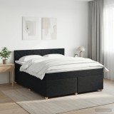Cumpara ieftin Pat boxspring cu saltea Negru 160 x 200 cm Tesatura