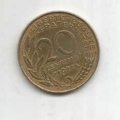 No(2) moneda- FRANTA - 20 CENTIMES -anul 1972