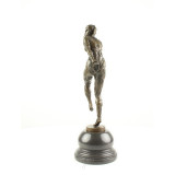 Dansatoare singura-statueta Art Deco din bronz pe un soclu din marmura DC-31, Nuduri