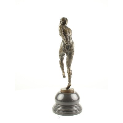 Dansatoare singura-statueta Art Deco din bronz pe un soclu din marmura DC-31 foto