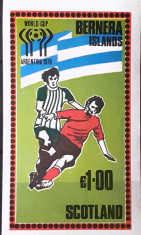 Bernera Island 1978, fotbal C.M. de fotbal Argentina 78, bloc nedant. Mnh foto