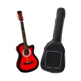 Chitara Clasica Ideallstore 4/4, 95cm, Tei, Corzi Otel, Husa inclusa, Rosu, Incepator, 13+ ani