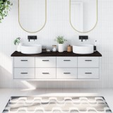 vidaXL Blat de baie, maro &icirc;nchis, 180x50x(2-4) cm, lemn masiv tratat