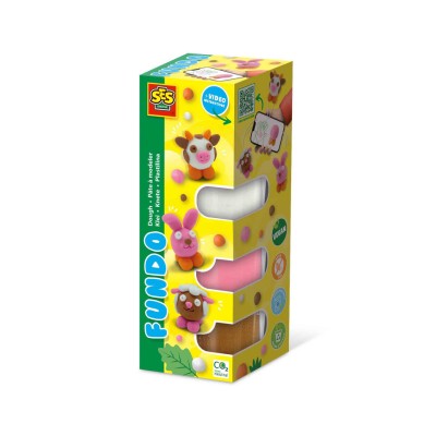 Plastilina colorata vegana FunDo - Animale de la ferma (3 x 90 gr - 1 x 40 gr) foto