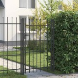 vidaXL Poartă de gard Gri 100 x 150 cm Oțel acoperit cu pulbere