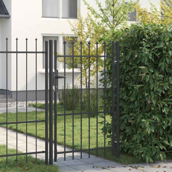 vidaXL Poartă de gard Gri 100 x 150 cm Oțel acoperit cu pulbere