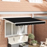 vidaXL Cortina Retractabilă Manual Negru 350x200 cm