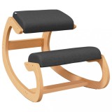 Cumpara ieftin Scaun de genunchi, negru, 55x84x55 cm, placaj de mesteacan