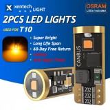 Becuri led T10 W5W Canbus 3 SMD 3838 Xentech Light set de 2 buc - Portocaliu
