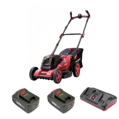 Masina de tuns iarba, gazon, electrica, motor fara perii, 2 acumulatori 4 Ah, incarcator 2x20V Li-ion, 40 cm, Worcraft&nbsp;