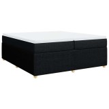Cumpara ieftin Pat box spring cu saltea, negru, 200x200 cm, textil