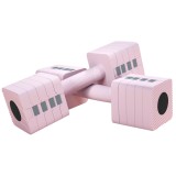 SPORTNOW Set 2 Gantere de 5 kg, Pătrate și Antiderapante cu Plăci Detașabile, din Oțel și ABS, 32x9x9 cm, Roz | Aosom Romania