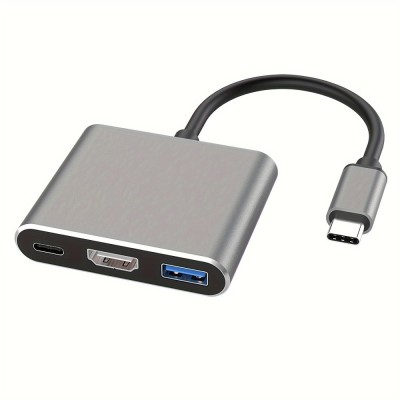 3in1 Adaptor convertor hub USB-C la HDMI 4K + USB 3.0 + USB tip C pentru telefon / laptop foto