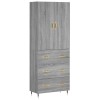 Dulap inalt, gri sonoma, 69,5x34x180 cm, lemn compozit