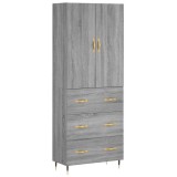 Cumpara ieftin Dulap inalt, gri sonoma, 69,5x34x180 cm, lemn compozit