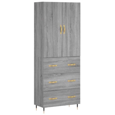 Dulap inalt, gri sonoma, 69,5x34x180 cm, lemn compozit foto