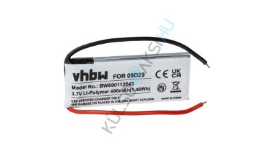 &amp;Icirc;nlocuire baterie pentru căști fără fir VHBW pentru 09D29, H452050, BAT00008 - 400 mAh 3,7 V Li-polimer foto