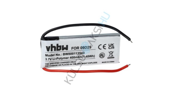 &Icirc;nlocuire baterie pentru căști fără fir VHBW pentru 09D29, H452050, BAT00008 - 400 mAh 3,7 V Li-polimer