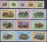 Timbre cu faună africană din Uganda