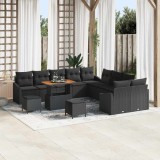 VidaXL Set de canapele pentru grădină 13 pcs Negru 100 x 100 x 71 cm