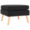 Taburet, negru, material textil - 1