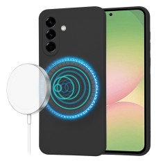 Husa silicon Samsung Galaxy A56 5G Techsuit SoftFlex MagSafe, negru foto
