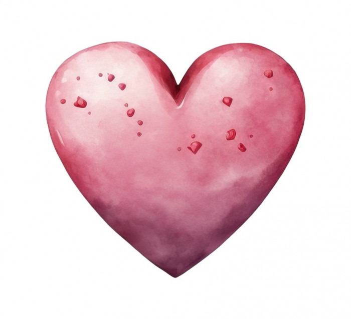 Sticker decorativ Inima, Roz, 50 cm, 5527ST