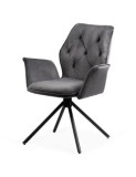Scaun living rotativ BUC 0224, baza metalica, tapiterie catifea, elegant, 100 kg