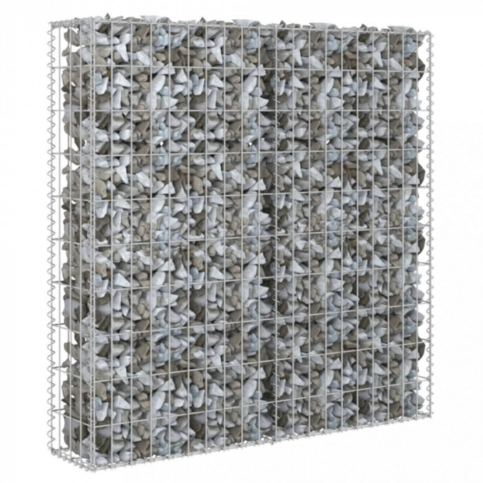 Perete gabion cu capace, 80 x 20 x 100 cm, oțel galvanizat