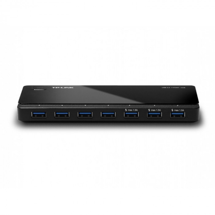 Hub USB TP-Link UH700 , 7x USB 3.0 Tip A , 1x micro USB , Negru