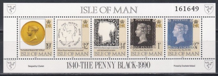 Isle of Man 1990 - A 150-a aniversare a publicării primului timbru, Colita Staif, MNH