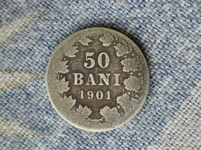 50 BANI 1901 - CAROL.I - F.RAR.argint. ROMANIA foto