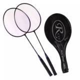 Set 2 Rachete Badminton + Husa, Violet Negru