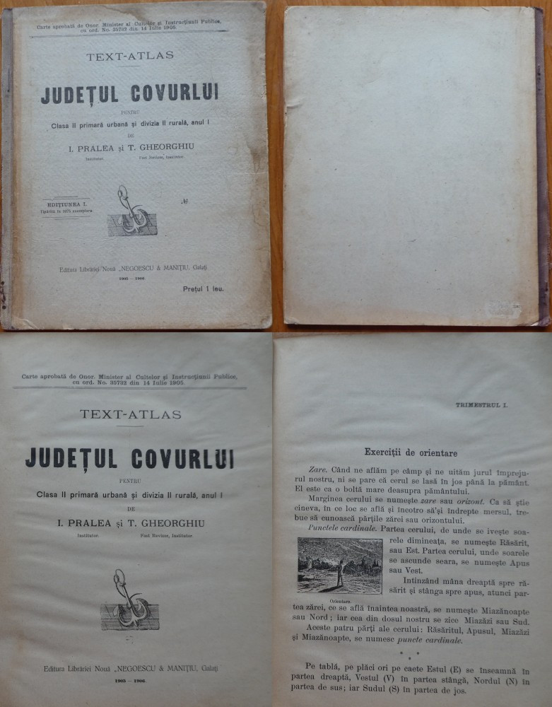 Text Atlas ; Judetul Covurlui , pentru clasa II a primara urbana , Galati ,  1906 | Okazii.ro