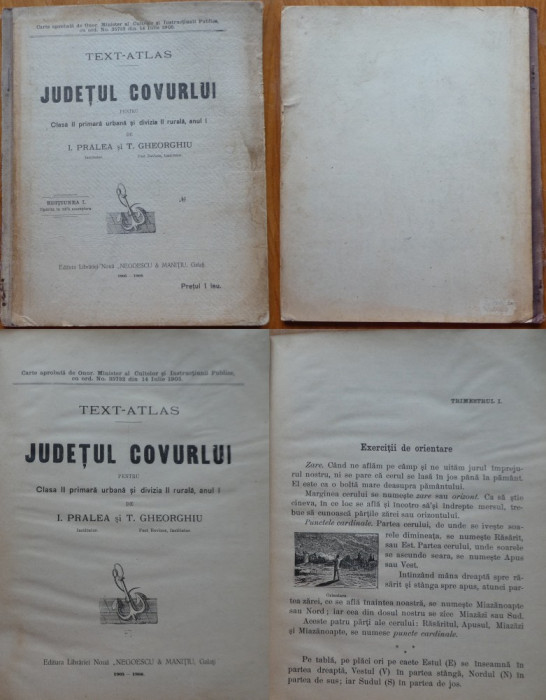 Text Atlas ; Judetul Covurlui , pentru clasa II a primara urbana , Galati , 1906