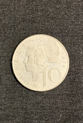 Moneda 10 schilling 1975 Austria foto