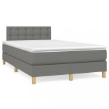 vidaXL Pat box spring cu saltea, gri &icirc;nchis, 120x190 cm, textil 3269801