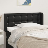 VidaXL Tăblie de pat cu aripioare negru 103x16x78/88cm piele ecologică