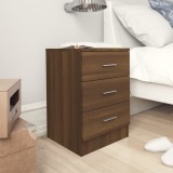 Gossi noptiere, 2 buc., stejar maro, 38x35x56 cm, lemn prelucrat