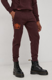 Cumpara ieftin Superdry Pantaloni de bumbac bărbați, culoarea bordo, cu imprimeu