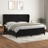 vidaXL Pat box spring cu saltea, negru, 200x200 cm, catifea 3129113
