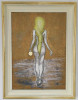 Tablou Cunoașterea Evei, pictura tehnica mixta ulei pe panza inramat 85x65cm, Portrete, Art Nouveau